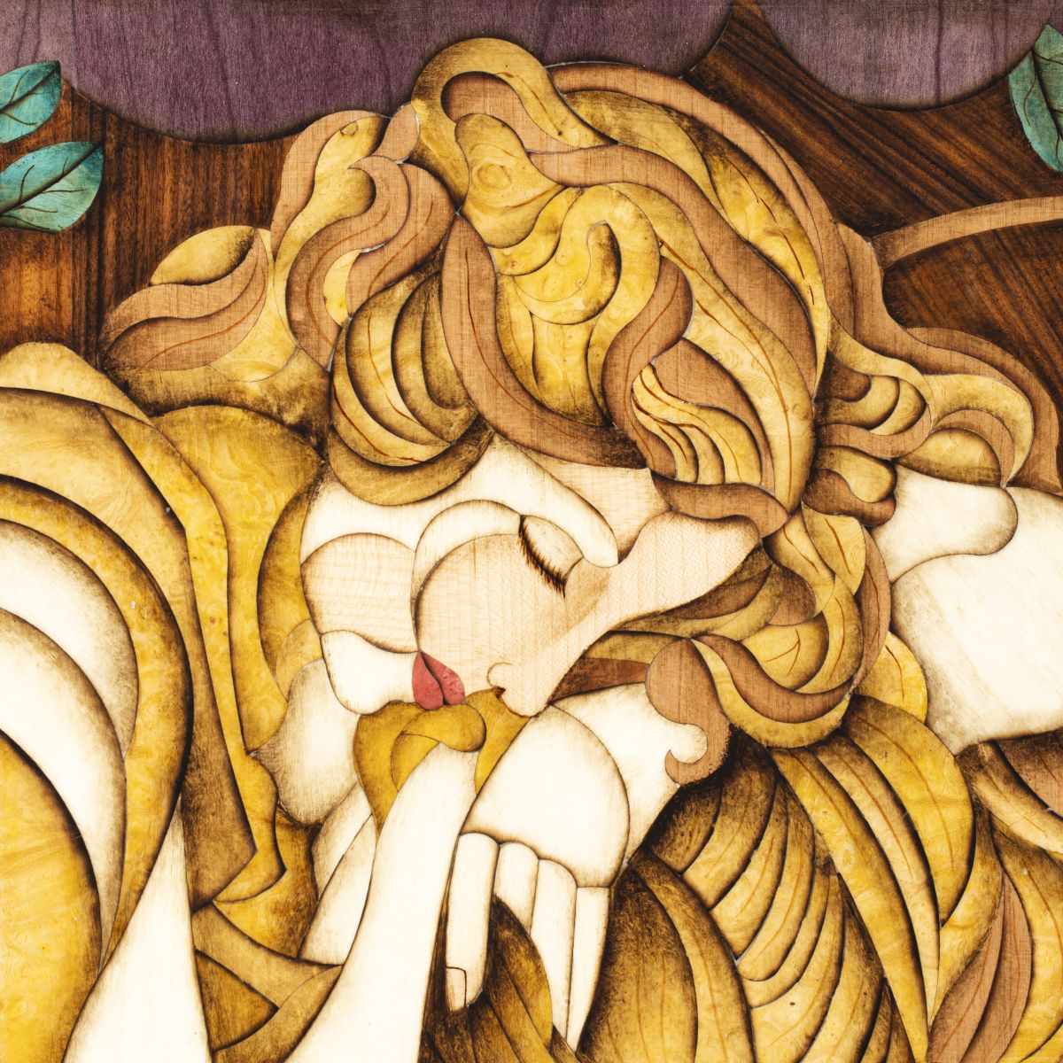 Tranh Khảm Gỗ Thiếu Nữ Bên Rừng Hoa 2