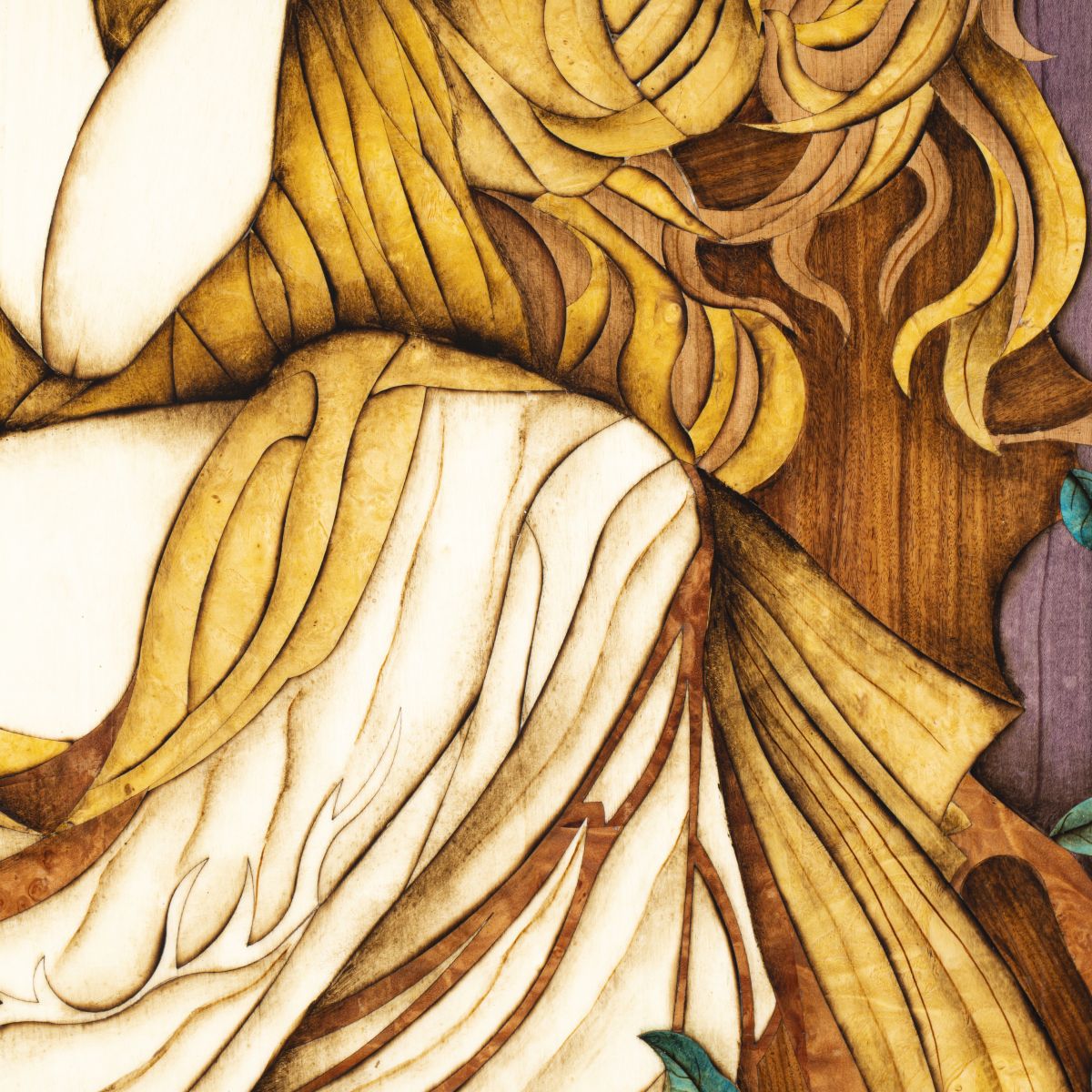 Tranh Khảm Gỗ Thiếu Nữ Bên Rừng Hoa 7