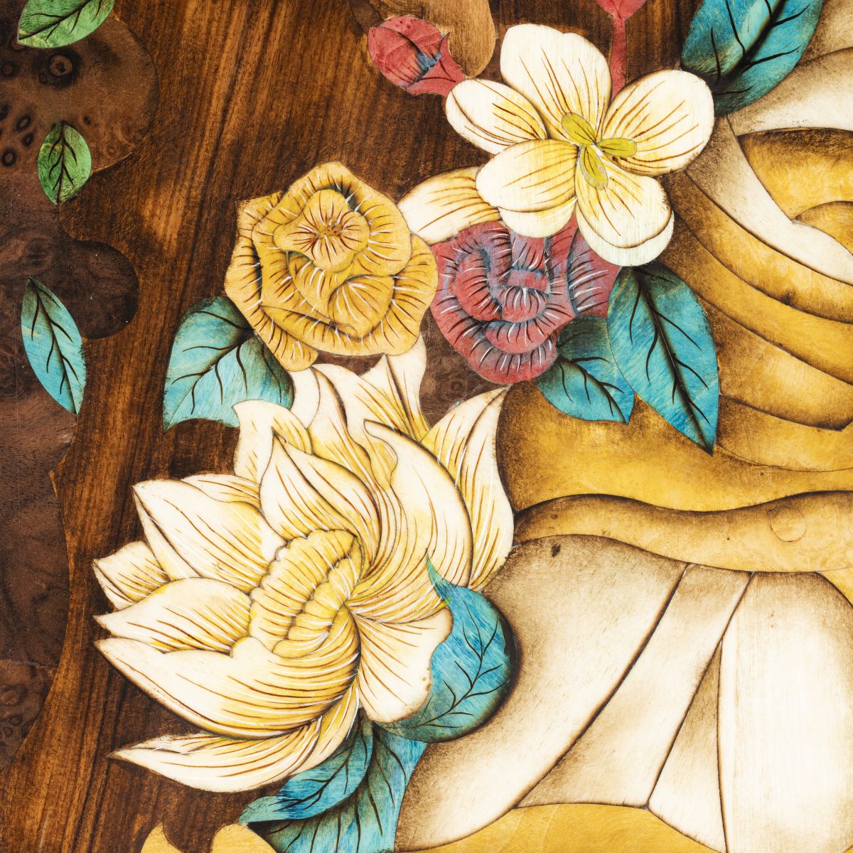 Tranh Khảm Gỗ Thiếu Nữ Bên Rừng Hoa 9