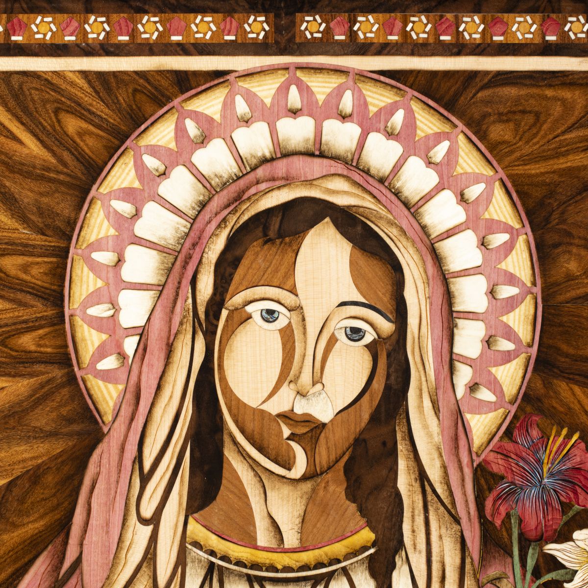 Tranh Khảm Gỗ Đức Mẹ Truyền Tin 2