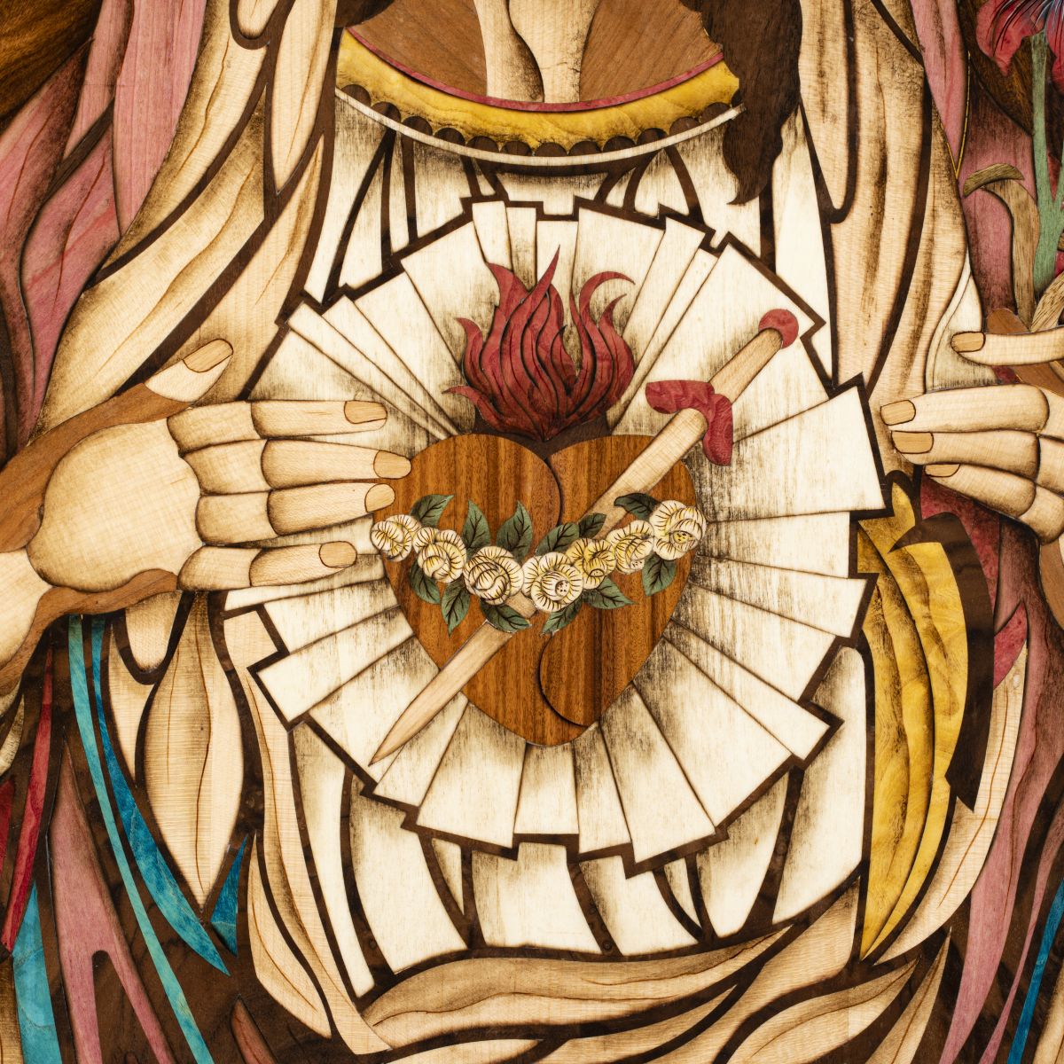 Tranh Khảm Gỗ Đức Mẹ Truyền Tin 4