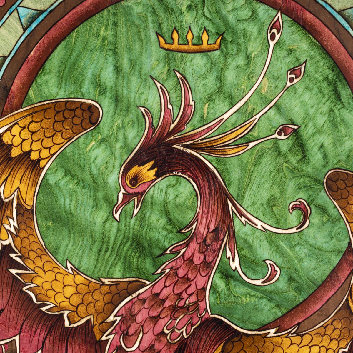 Tranh Khảm Gỗ Phượng Hoàng Lửa 2