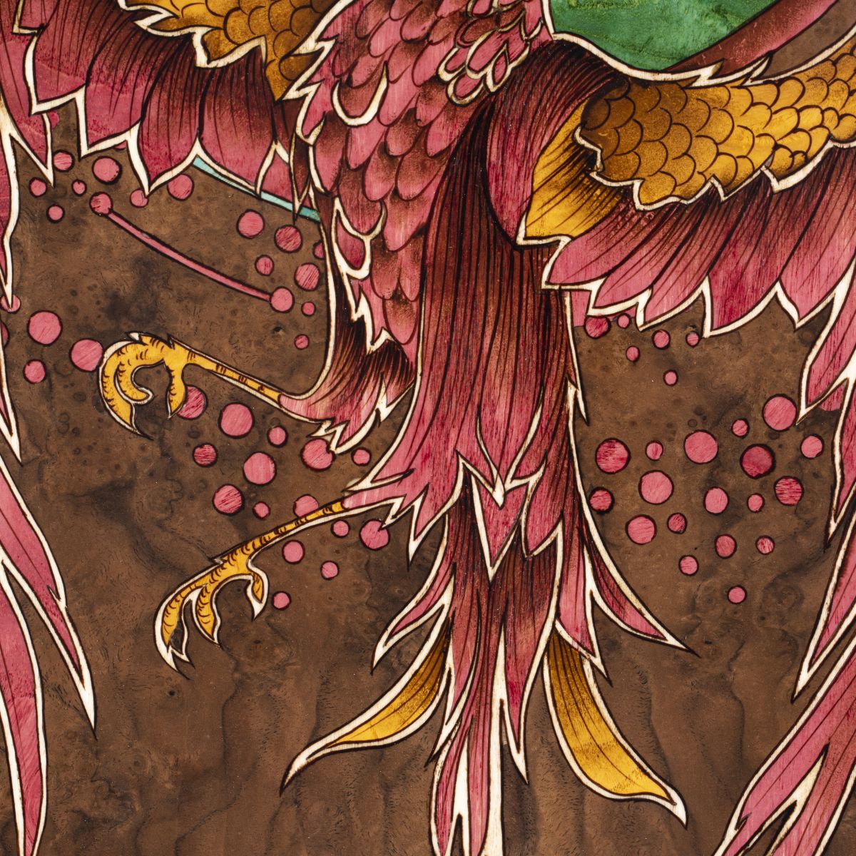 Tranh Khảm Gỗ Phượng Hoàng Lửa 4