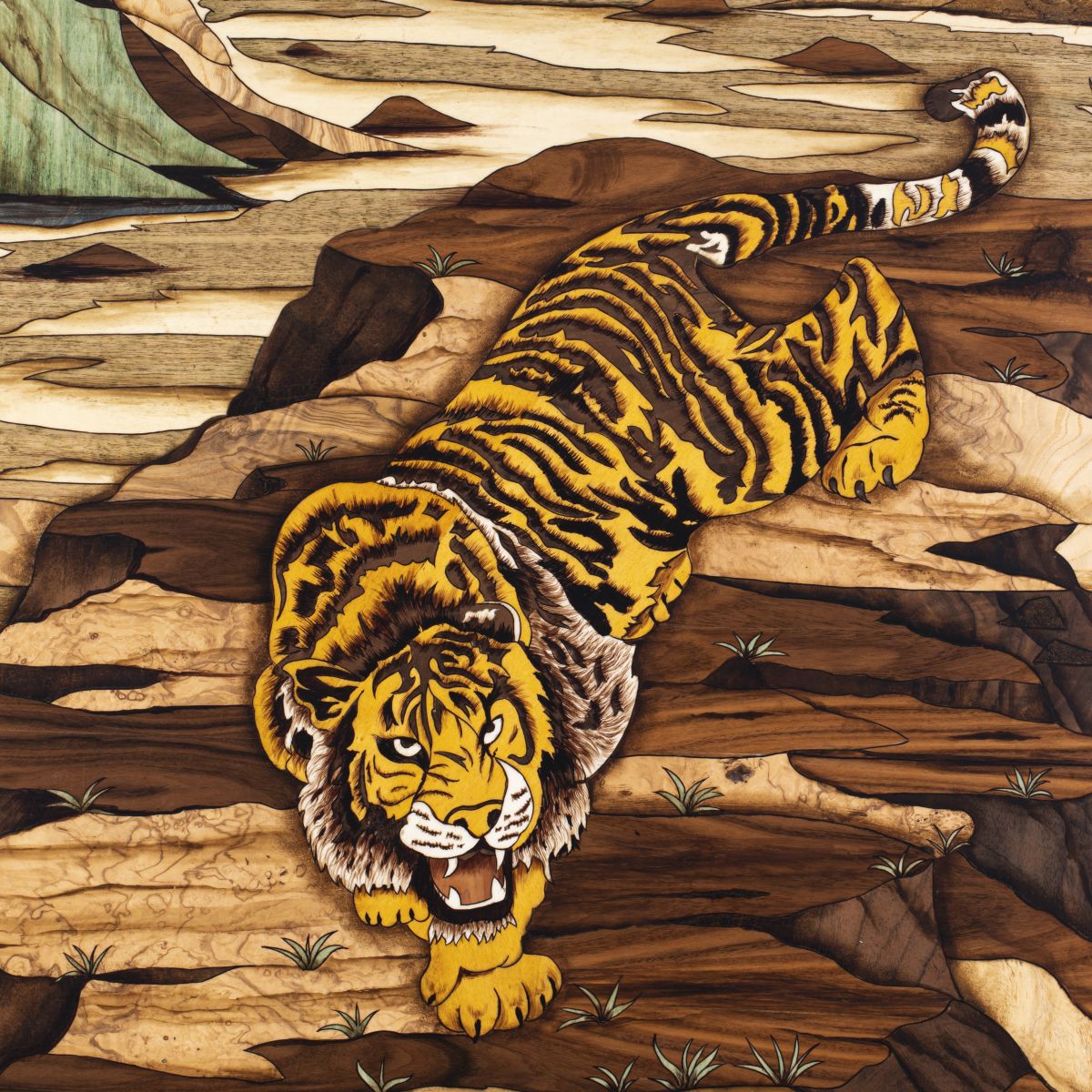 Tranh Khảm Gỗ Mãnh Hổ Sơn Lâm 4