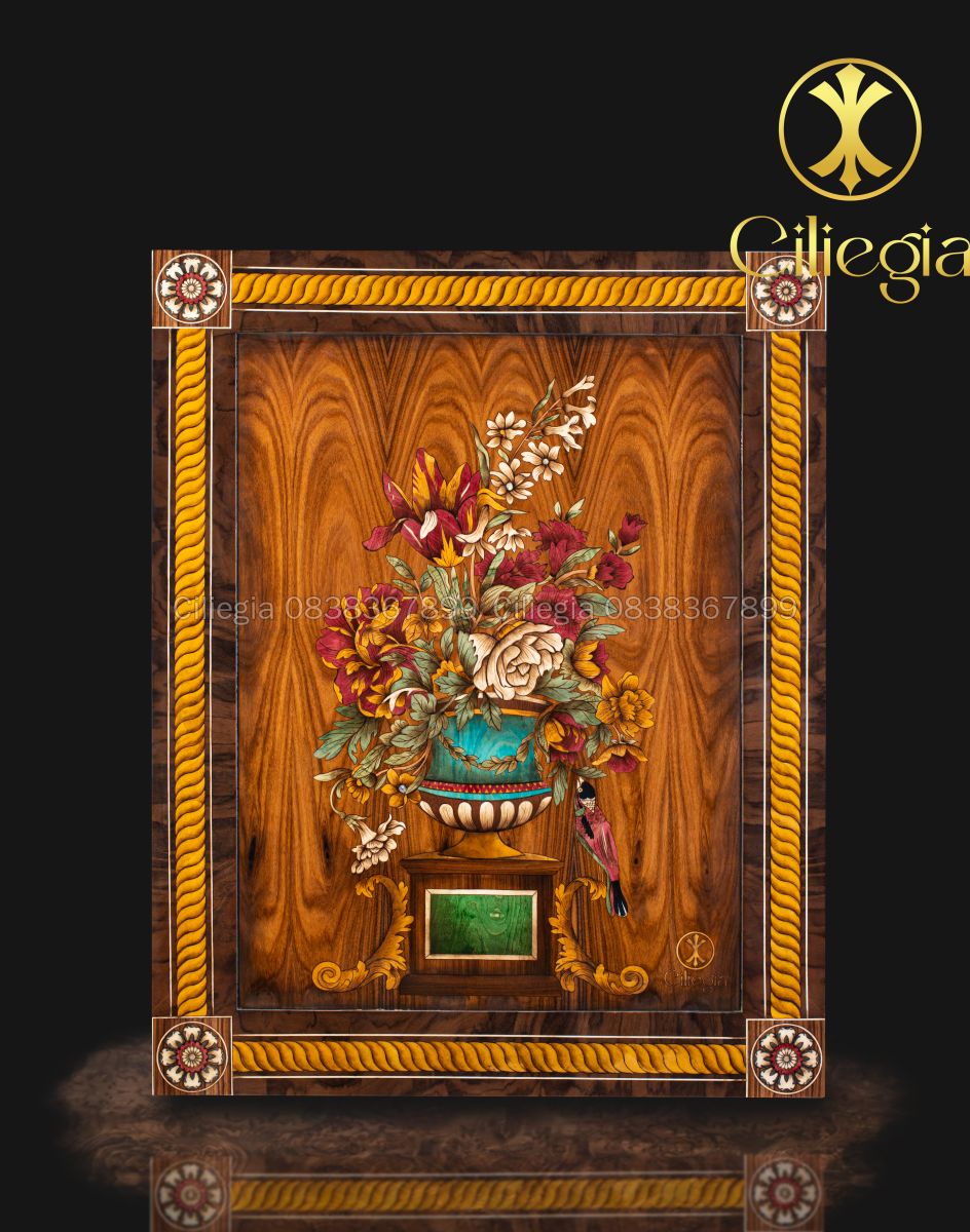 Tranh Khảm Gỗ Ngàn Hoa 02 (Xanh lục)