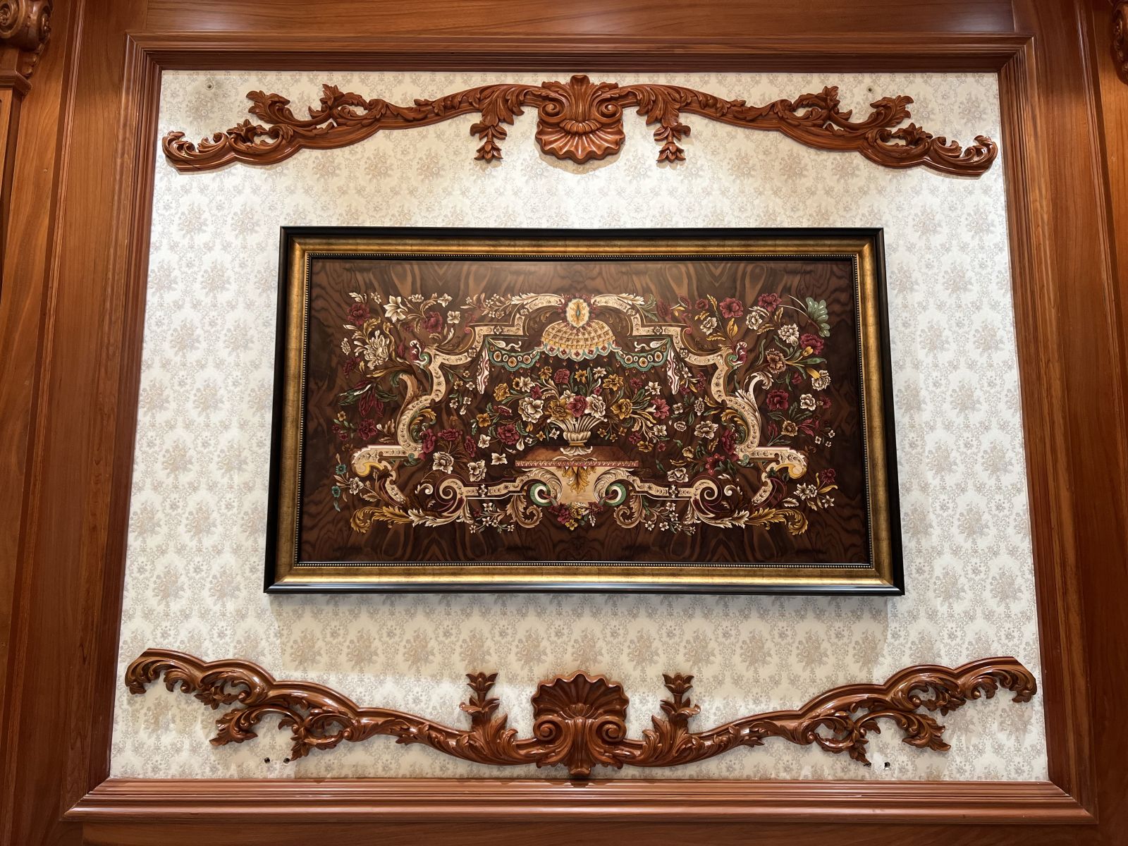 Tranh khảm gỗ Marquetry rất thích hợp cho những ngôi nhà & Biệt thự thiết kế theo phong cách Tân cổ điển